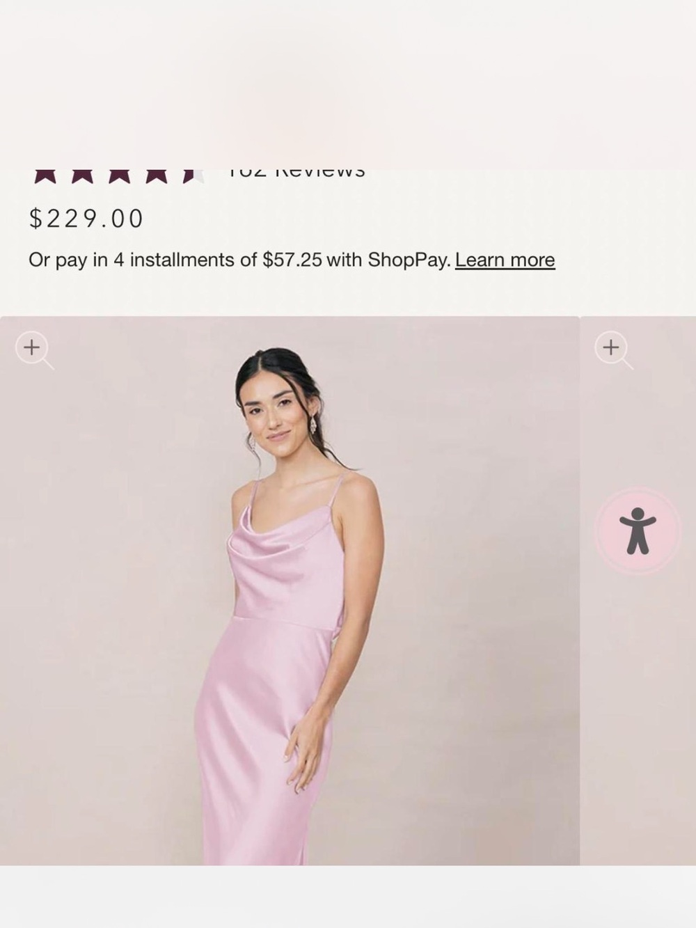 Revelry Satin Cowl Neck Bridesmaid Dress in Light Pink